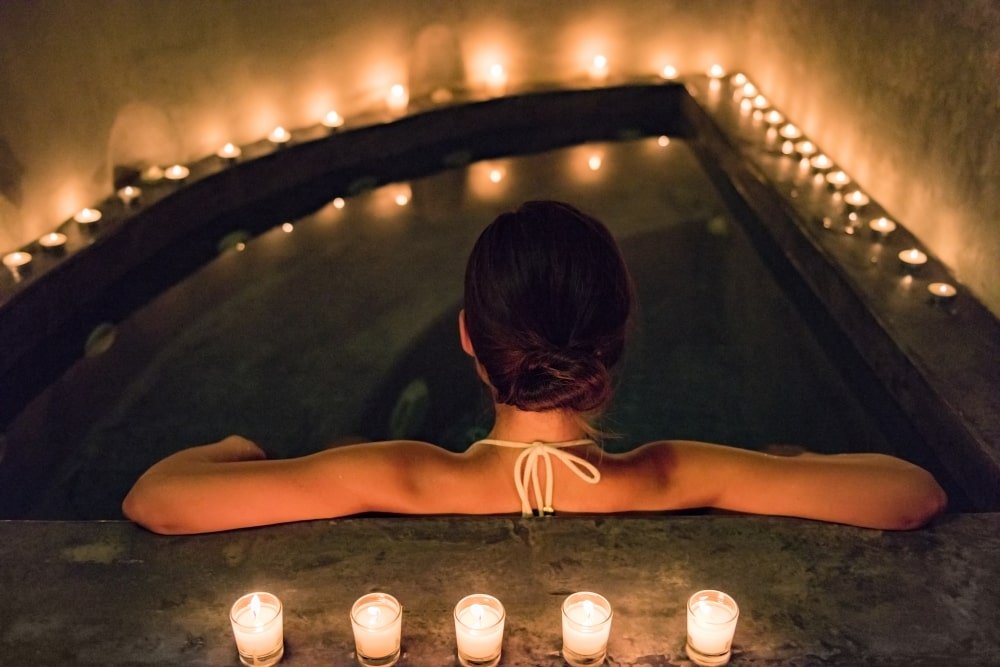 Girl relaxing in spa salon
