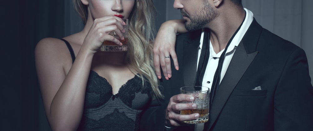 Couple in swinger club