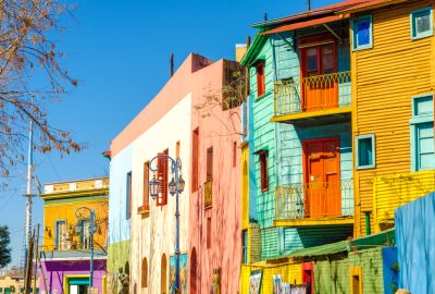 Buenos Aires city guide.La Boca.01 Colourful houses in La Boca area of Buenos Aires