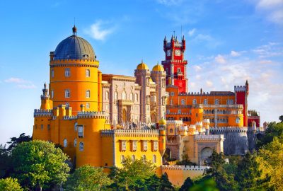 Lisbon city guide.Pena Palace.02 Pena Palace (Palácio da Pena) at the top of the Monte da Pena in Sintra near Lisbon