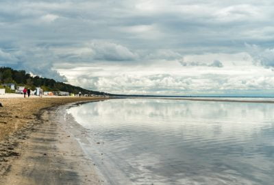 Riga city guide.Jurmala beach.02 Baltic sea shore at the beach in Jurmala