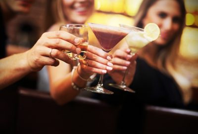 Beautiful local girls bringing a toast in Dubrovnik bar