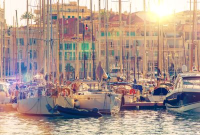 Yachts in Vieaux Port in Cannes