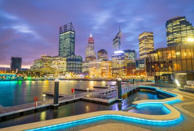 Perth city guide.city skyline by night.01 Perth city skyline by night