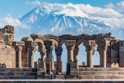 Yerevan city guide.Zvartnots Temple and Mount Ararat.02 Zvartnots Temple and Mount Ararat