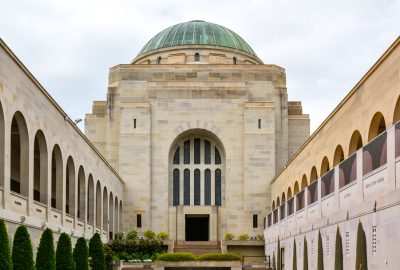 Canberra city guide.Australian War Memorial.02 Front view of the Australian War Memorial in Canberra