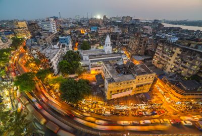 Kolkota city guide.city skyline including Armenian Holy Church of Nazareth.02 Skyline of Kolkata in beginning of evening including the Armenian Holy Church of Nazarath