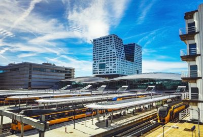 Utrecht city guide.Central Station.02 View of Utrecht Centraal, the central railway station of Utrecht